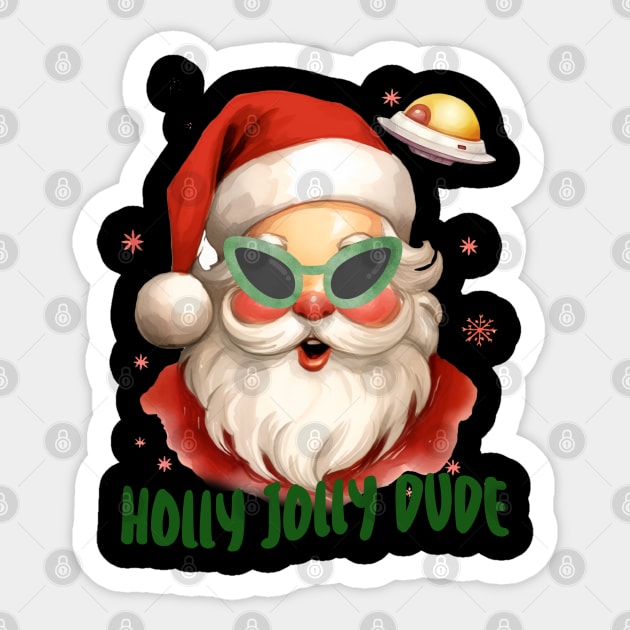 Holly Jolly Dude Sticker by MZeeDesigns